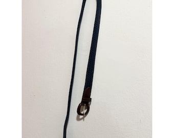 Vintage cotton blue woven leather belt size L