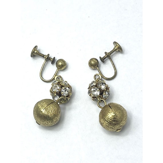 Vintage Rhinestone Ball Earrings