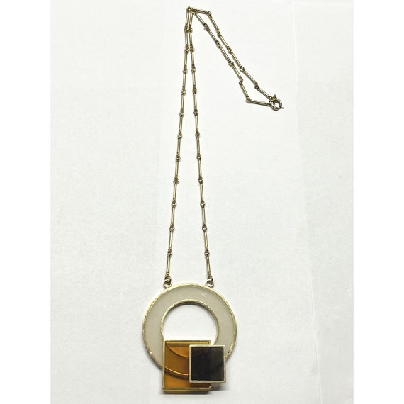Vintage MCM Mod Lucite Pendant Necklace - image 2