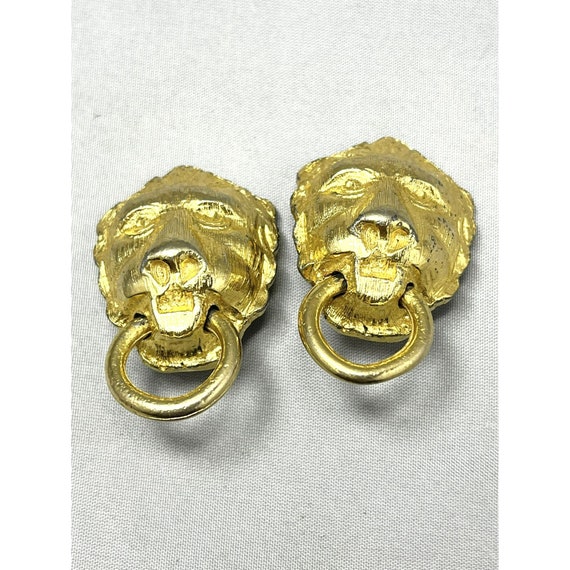 Vintage Lion Door Knocker Earrings - image 6