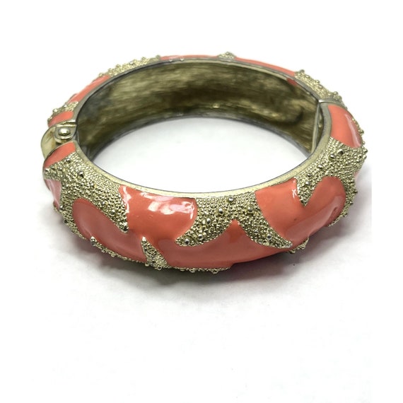 Vintage Enamel Gold Starfish Bangle Bracelet