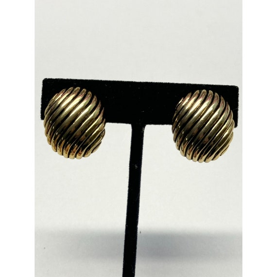 Vintage textured gold clip on earrings