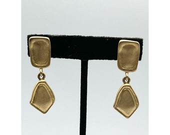 Vintage Erwin Pearl Gold Dangle Drop Earrings