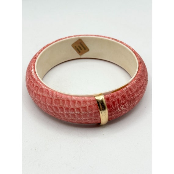 Vintage West Germany Faux Leather Bangle Bracelet… - image 2