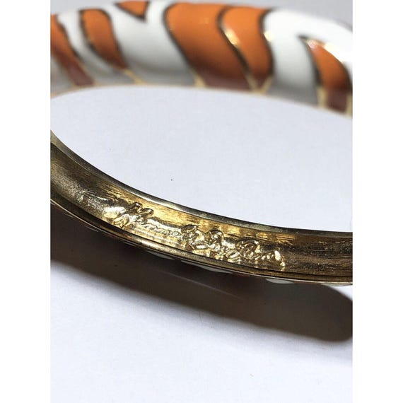 KJL Kenneth Jay Lane Enamel Striped Cuff Hinged B… - image 5