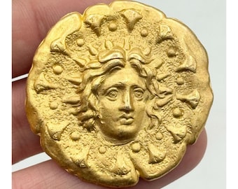 Vintage Art nouveau lady brooch pin