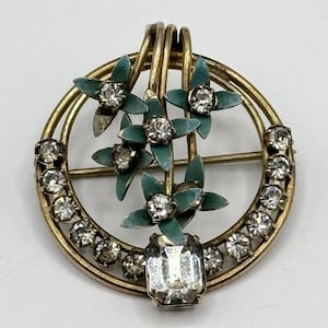 Vintage 1/20 12k gold filled rhinestone Carl Art brooch pin