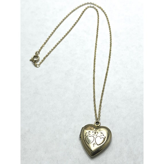 Vintage Gold Filled Heart Locket Necklace - image 1