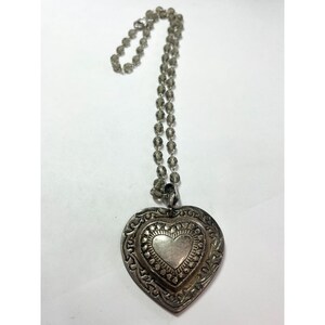 Collana vintage con ciondolo a forma di cuore in cristallo