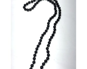 Vintage black glass beaded necklace