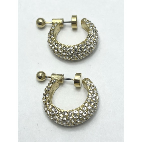 Vintage Rhinestone Hoop Earrings