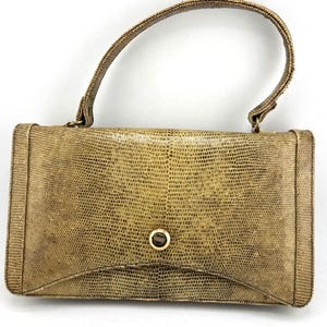 Vintage snakeskin top handle purse handbag bag