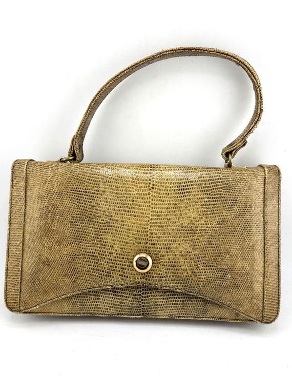 Vintage Schlangenleder Top Griff Handtasche Handtasche Tasche