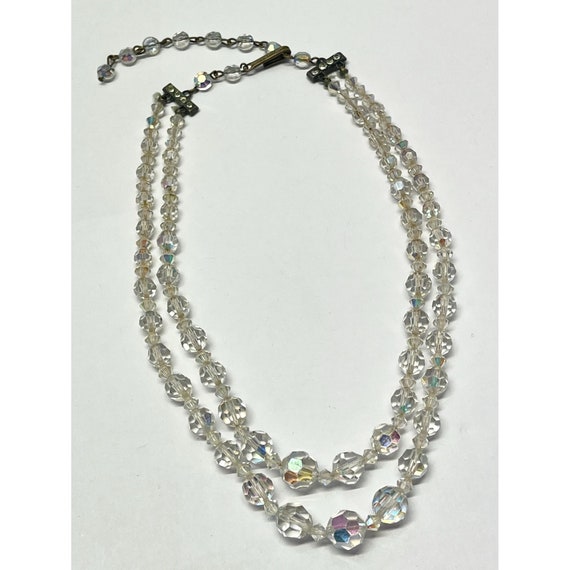 Vintage crystal double stand necklace - image 4