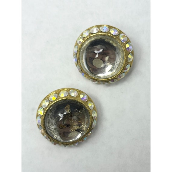 Vintage Glass Orb Rhinestone Earrings - image 4