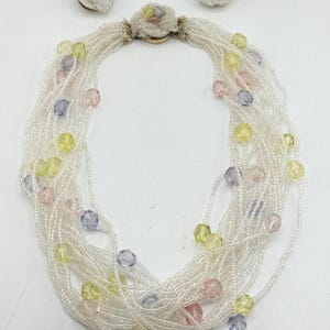 Vintage Japan beaded necklace and earrings set