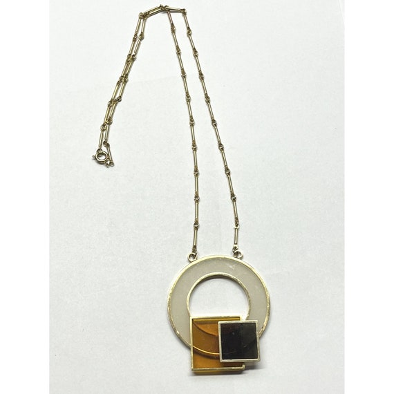 Vintage MCM Mod Lucite Pendant Necklace - image 1