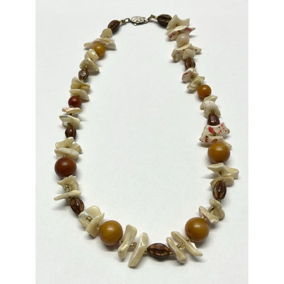 Vintage stone beaded necklace - image 1