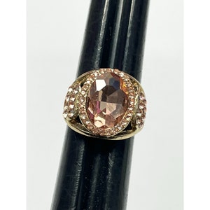 Anello vintage con strass rosa