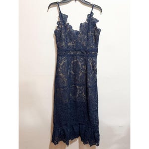 knee length dresses for ladies Sequin Lace Midi Cocktail Dress with Short Sleeves main image 0