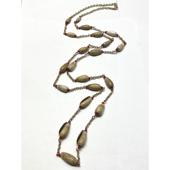 Vintage sea shell beaded necklace - image 2