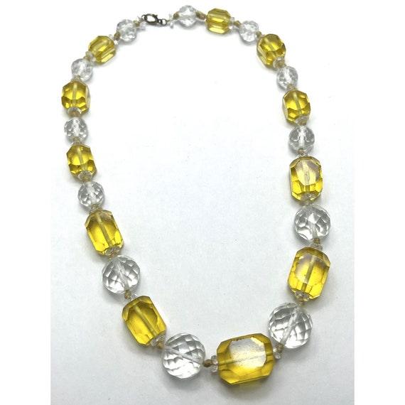 Art Deco Yellow Crystal Estate Collar Necklace - image 3