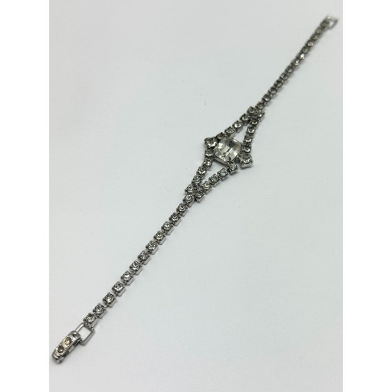 Vintage rhinestone chain bracelet - image 3