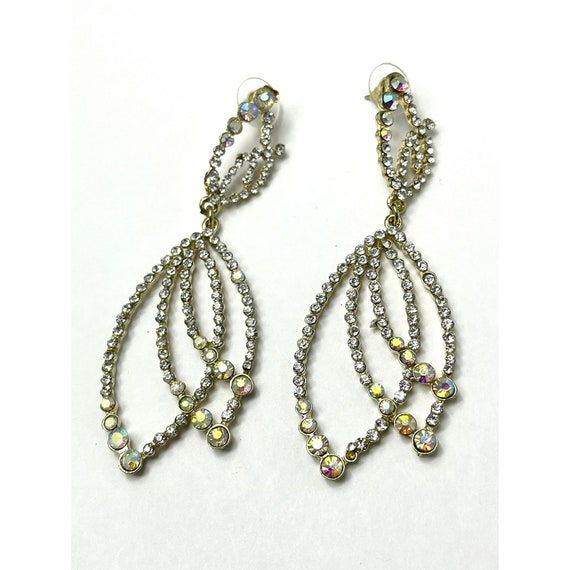 Vintage Rhinestone Drop Dangle Earrings - image 4