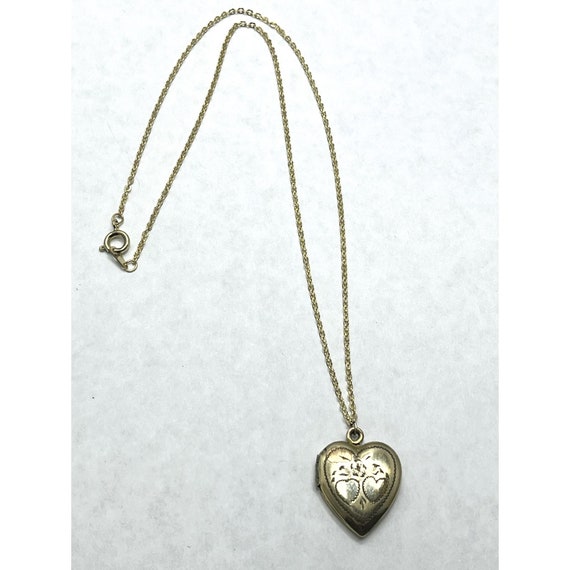 Vintage Gold Filled Heart Locket Necklace - image 3