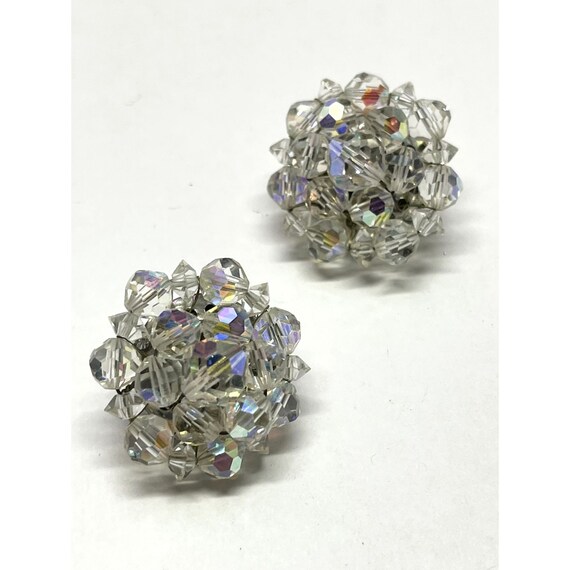 Boucles D'oreilles Anciennes En Perles Et Cristal à Facettes – Style Pendantes, Occasion
