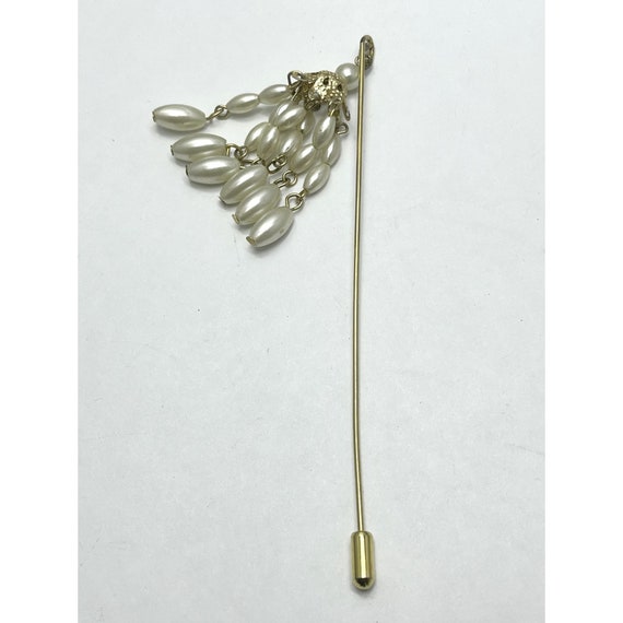 Vintage Pearl Tassel Hat Stick Pin - image 1