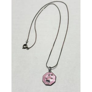 Sterling Silver AEF Co Guilloche enamel necklace