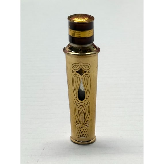 Vintage Faberge Fabergette Perfume Bottle Roll On Applicator Metal & Glass