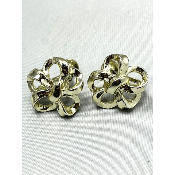 Vintage Gold Tone Bow Earrings