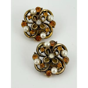 Vintage Lisner Rhinestone Earrings