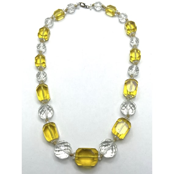 Art Deco Yellow Crystal Estate Collar Necklace - image 5