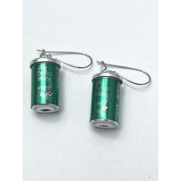 Vintage 7 Up Soda Cola Can Earrings