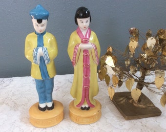 Vintage Japanese Moriyoma Figurines Pair