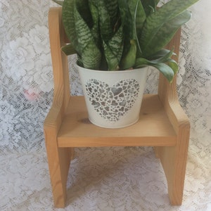 Vintage Wooden Doll Plant Display Chair