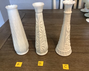 Vintage Milk Glass Vases Sold Separately