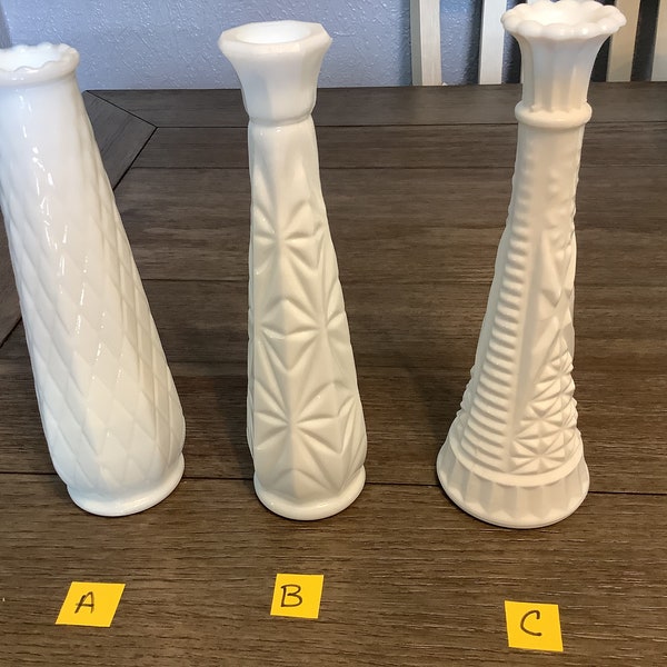 Vintage Milk Glass Vases Sold Separately