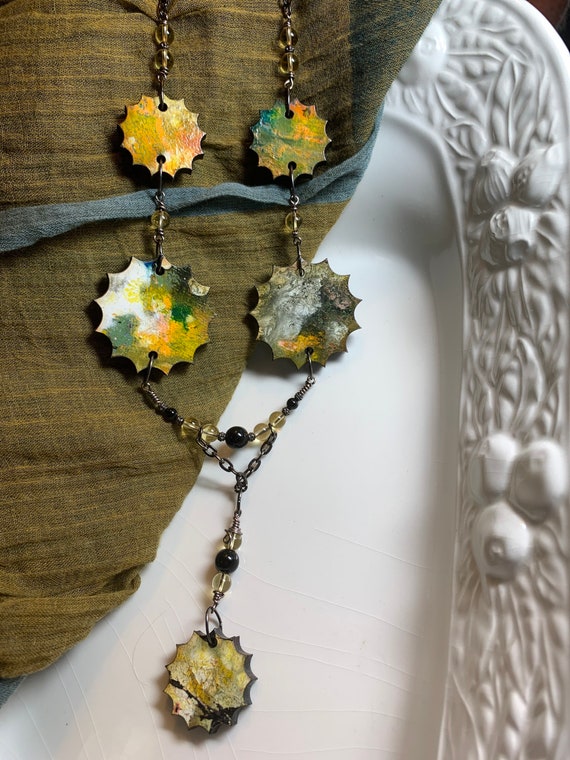 Statement Necklace Art Jewelry Funky Jewelry Unique Jewelry Painted Jewelry Statement Necklace for Women Boho Style Wood Jewelry Etsy Australia