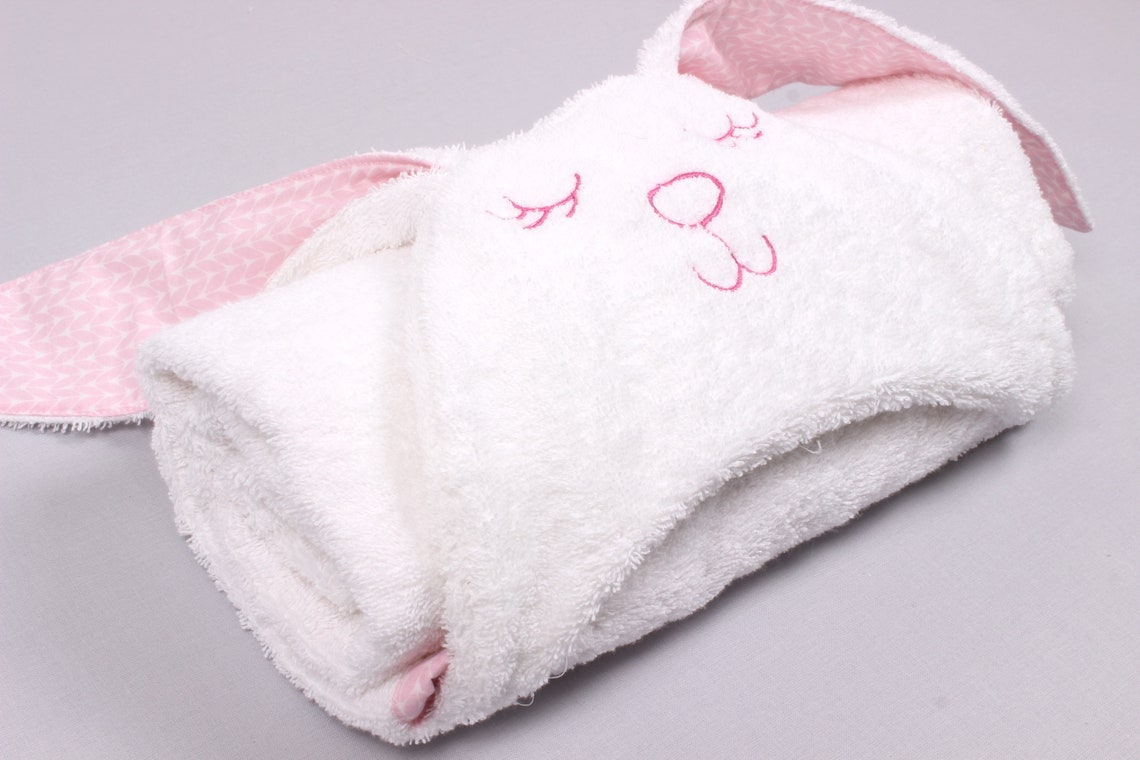 Baby Towel Sleeping rabbit with pink ears Toddler Bedding girl Etsy