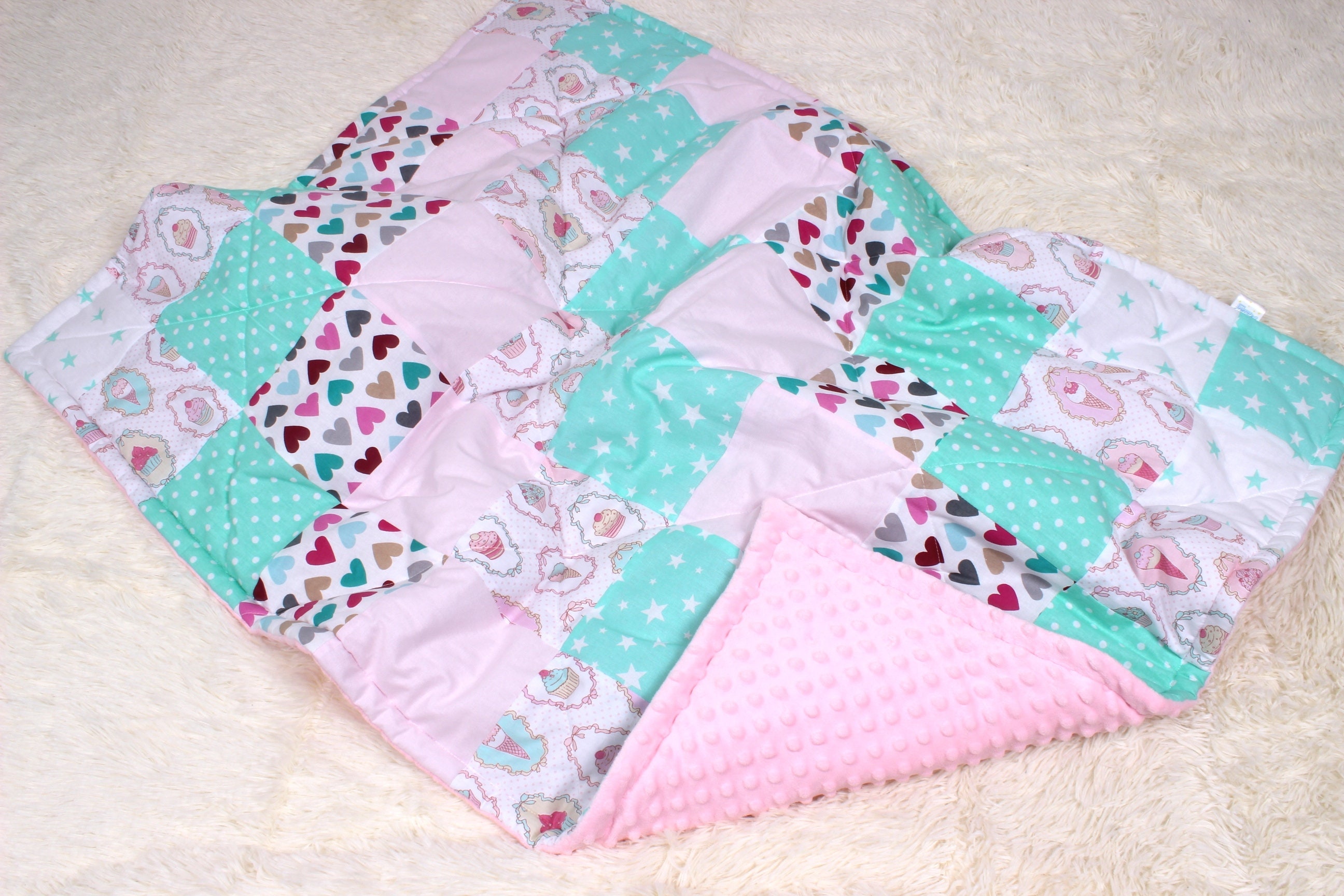 Pink Baby Blanket Baby Girl Baby Bedding Custom Baby Etsy
