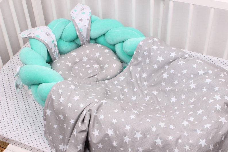 Modern Baby Nest Cot Bumper Crib Bumper Neutral Crib Bedding Etsy