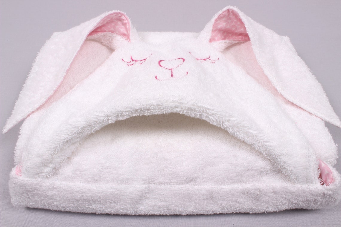 Baby Towel Sleeping rabbit with pink ears Toddler Bedding girl Etsy