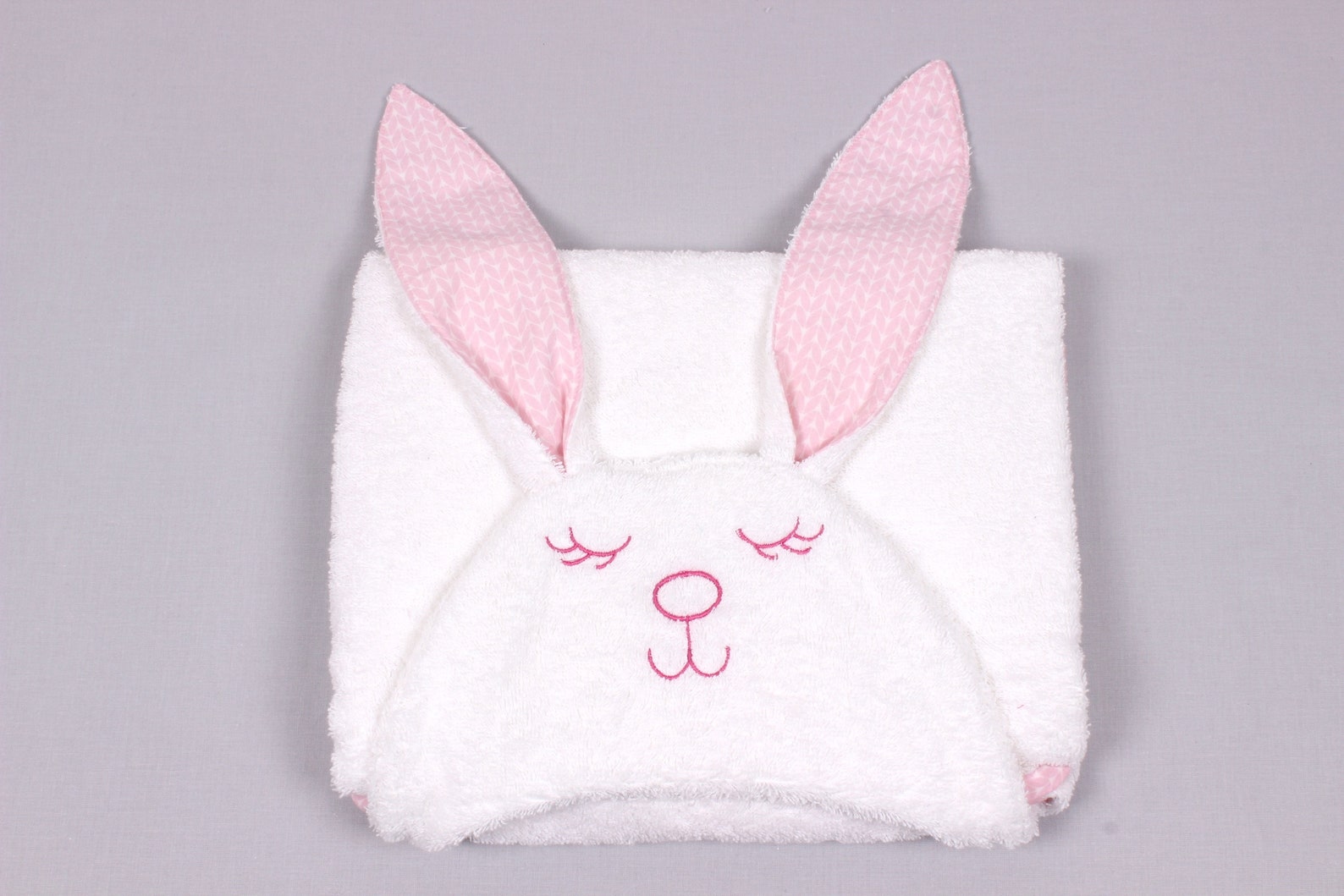 Baby Towel Sleeping rabbit with pink ears Toddler Bedding girl Etsy