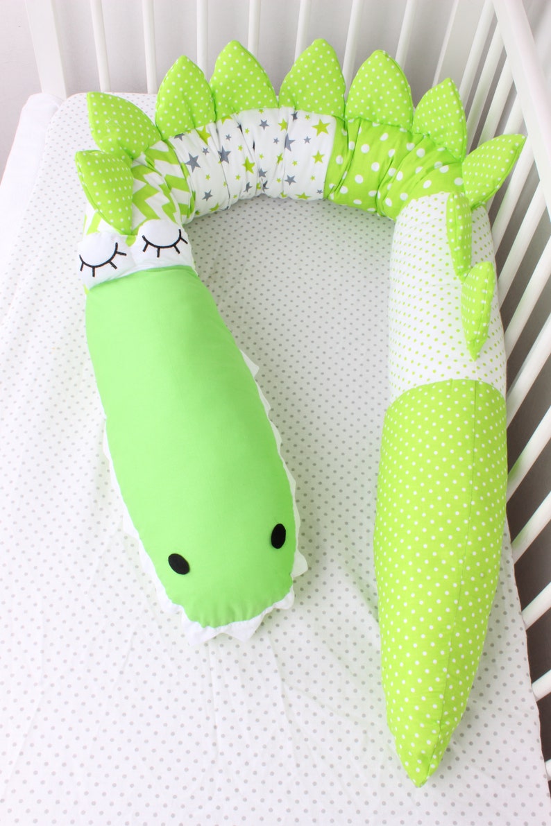 Snake Pillow Crocodile Green Crib Bumper Baby Nursery Decor Etsy