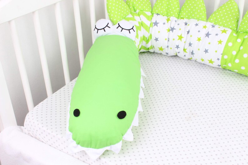 Snake Pillow Crocodile Green Crib Bumper Baby Nursery Decor Etsy