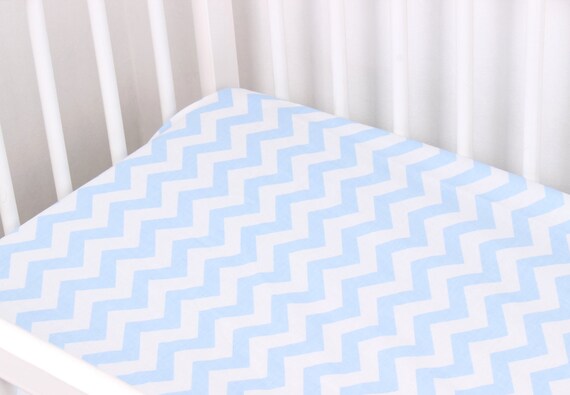 Chevron Blue Sheet Baby Bedding Chevron Crib Sheetscrib Etsy
